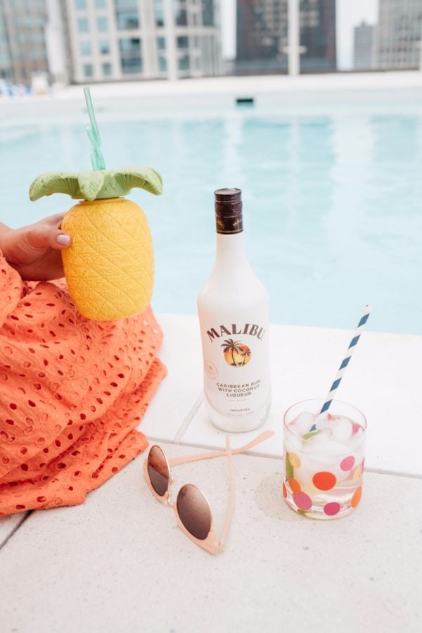 Malibu Coconut Rum cocktails with Bows & Sequins.