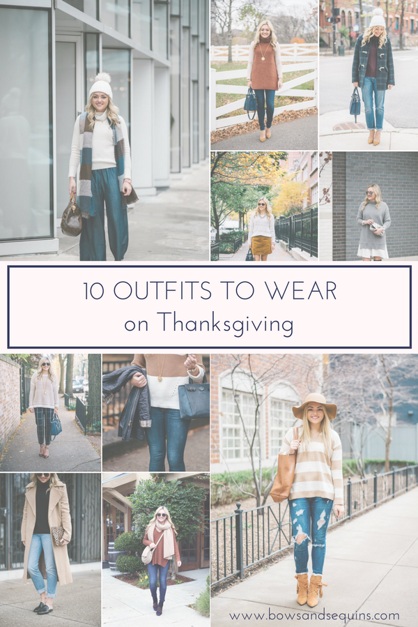 Jessica Sturdy shares ten outfit ideas for Thanksgiving Day.
