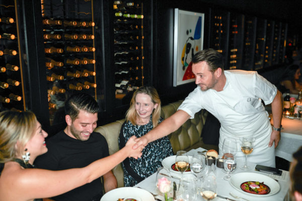 Travel blogger Jessica Sturdy with Jason Atherton at City Social in London