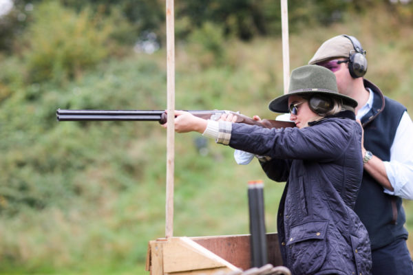 Blogger Jessica Sturdy at EJ Churchill Clay Pigeon Shooting in England
