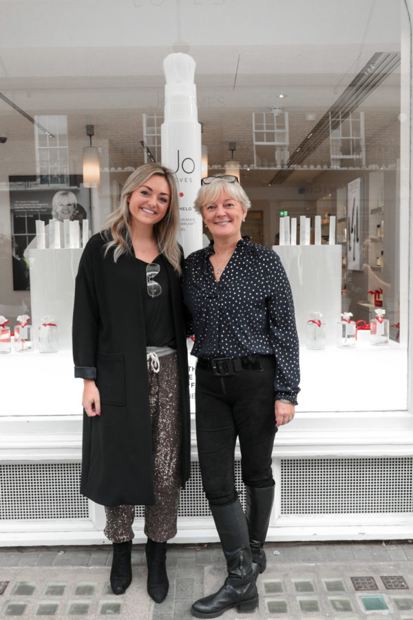 Fashion blogger Jessica Sturdy with Jo Malone at Jo Loves on Elizabeth Street in London
