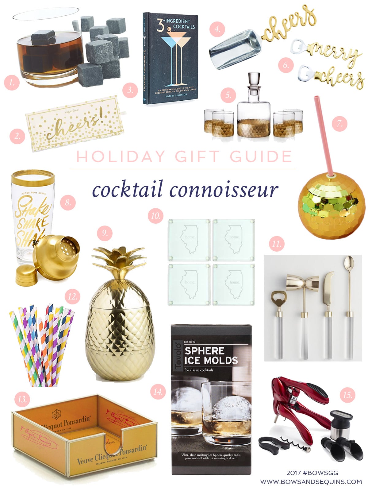 2017 Holiday Gift Guide for the Bar Cart, perfect gifts for the cocktail connoisseurs