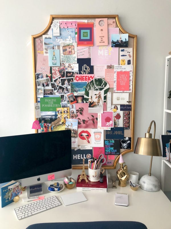 Jessica Sturdy shares how to decorate a memo board in her colorful home office in Chicago. 