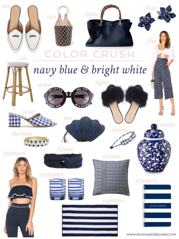 Jessica Sturdy shares her favorite navy blue and white shopping finds for spring and summer.