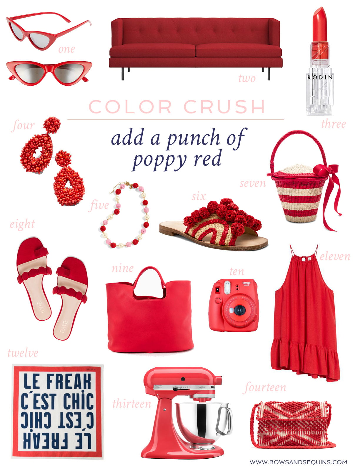 Jessica Sturdy shares her favorite poppy red accessories for spring and summer across a variety of verticals: beauty, home, style, kitchen, and fashion.