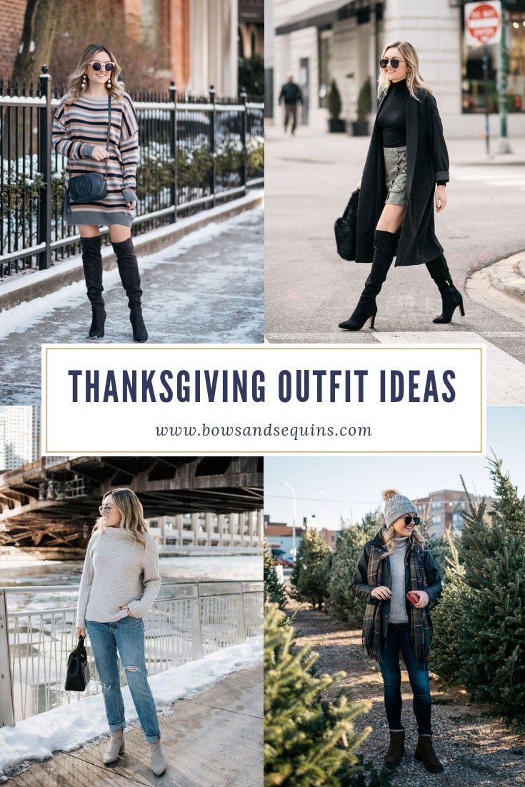 Style influencer Jessica Sturdy of Bows & Sequins shares twenty two of her favorite outfits for Thanksgiving weekend.