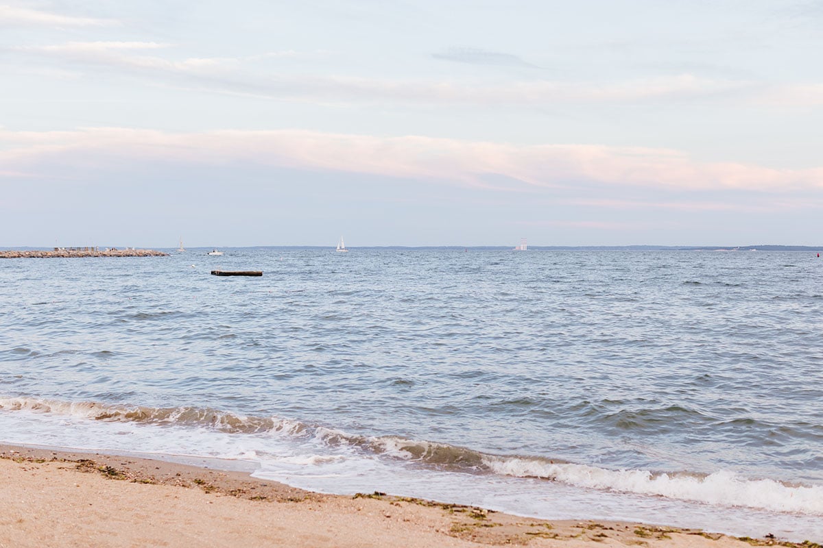 Cotton Candy Sunset Skies at Wee Burn Beach Club in Connecticut at Sunset