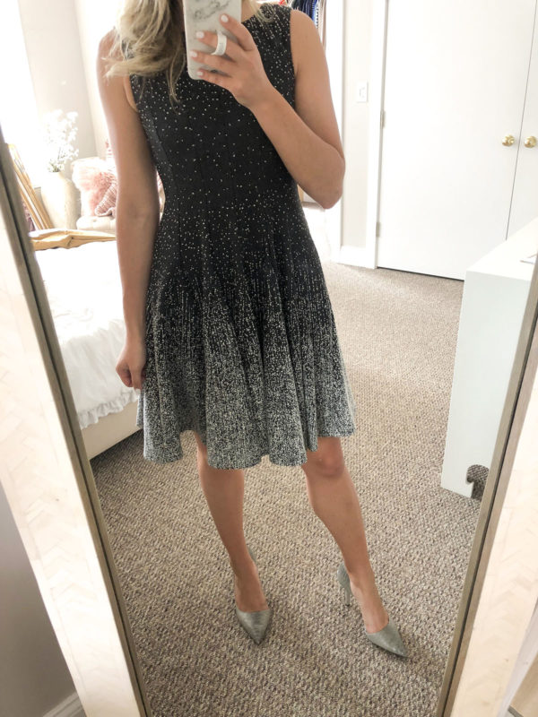 Eliza J Fit & Flare Black & White Dress
