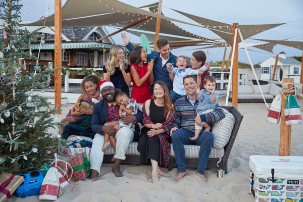 Vineyard Vines Holiday Catalog 2019 on the beach at Ocean House in Watch Hill, Rhode Island.