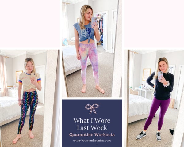 quarantine workouts at home workout outfits printed leggings
