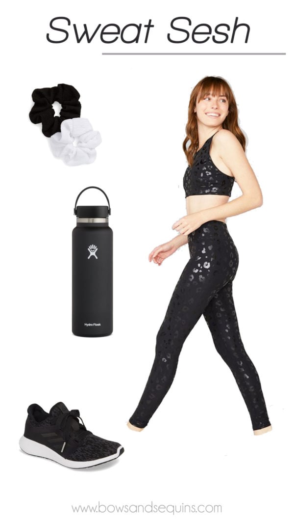 terez black leopard leggings matching workout set
