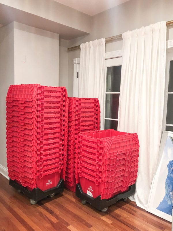 Redibox Red Plastic Reusable Movings Bins, MakeSpace Storage Promo Code
