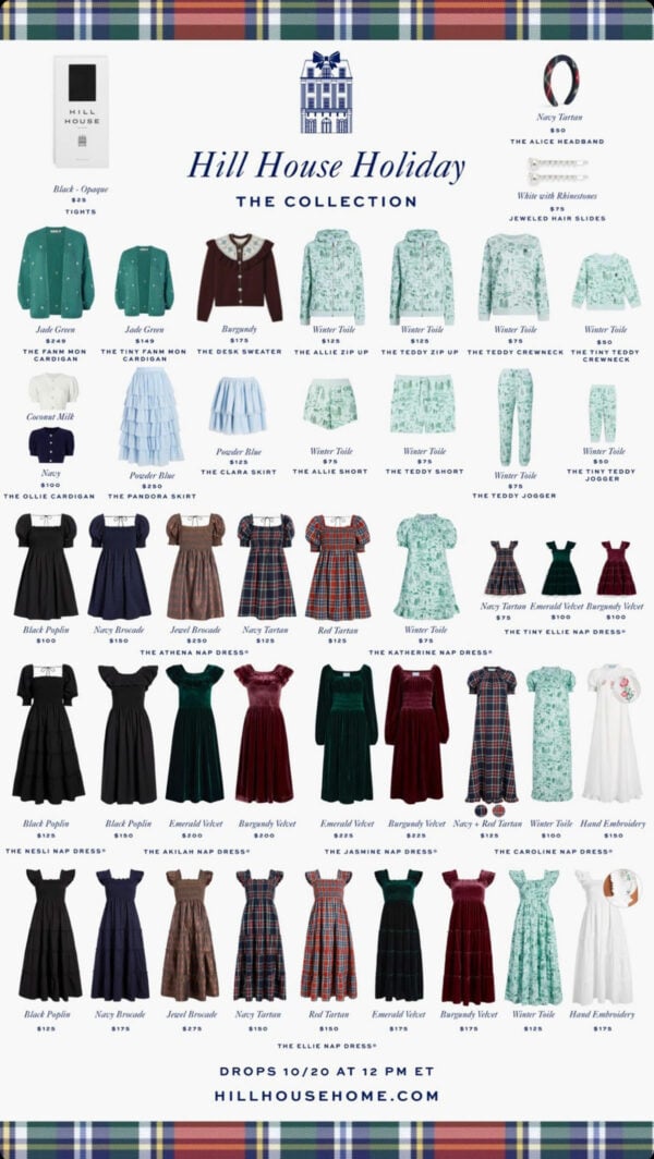 Hill House Holiday Full Collection Linesheet