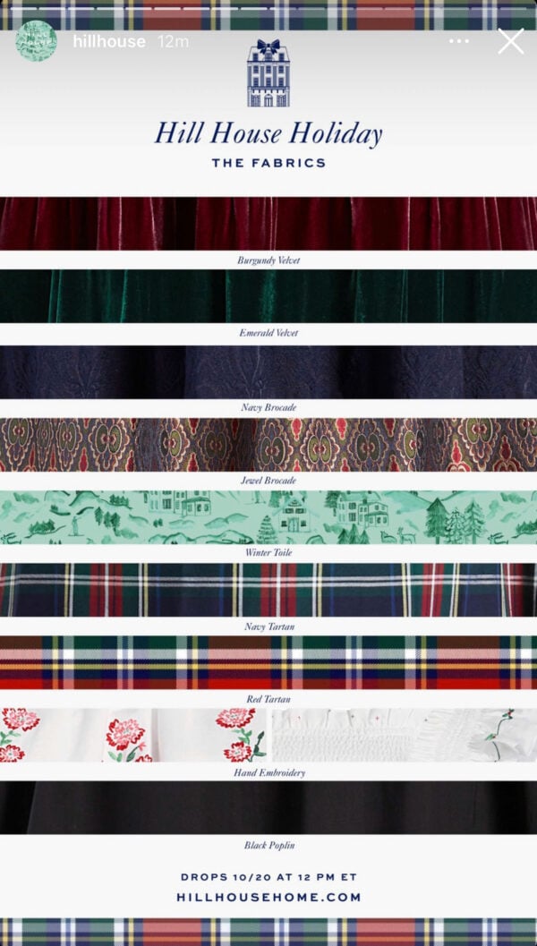 Hill House Holiday Fabrics