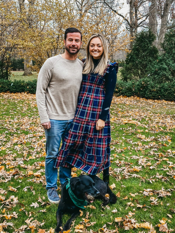 Chicago blogger Jessica Sturdy on Thanksgiving with her boyfriend Dave and their dog Marley.