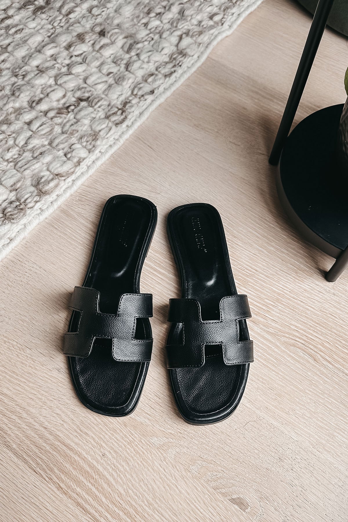 Hermes Oran Sandals Dupes in Black
