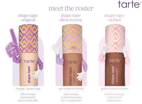Tarte Shape Tape Comparison Chart