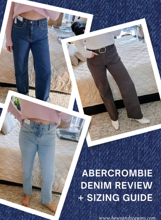 Abercrombie Jeans Sizing Guide by Fashion Blogger Bows & Sequins