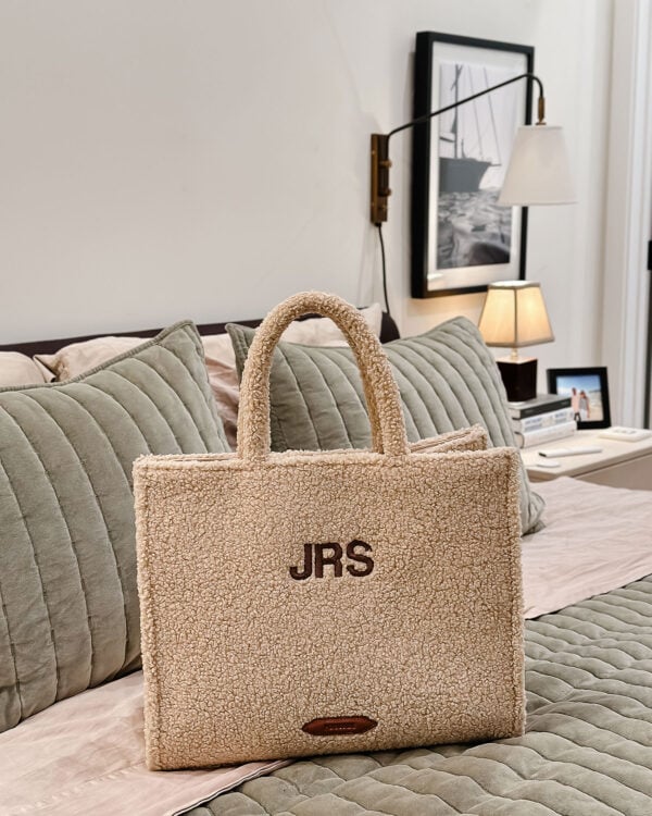 Fashion blogger Jessica Sturdy shares her monogrammed teddy tote.